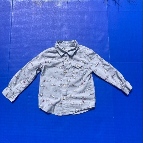 Oshkosh Genuine Kids mushroom button down shirt, size 4T - Picture 2 of 10